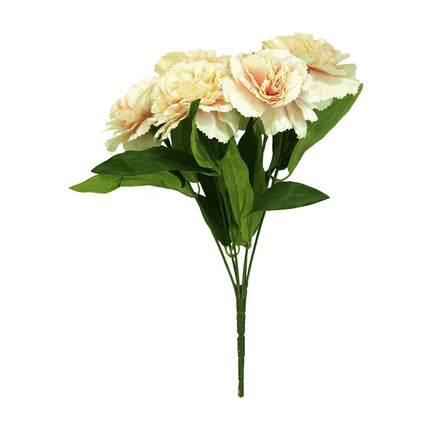 Artificial Flowers - Carnation Posy Bouquet Cream 30cm