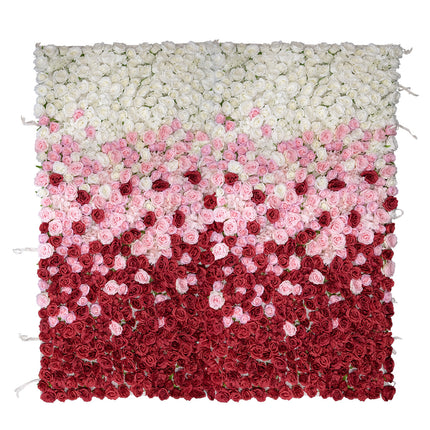 Transition Rose Flower Wall - Red/Pink/White 1.2x2.4m