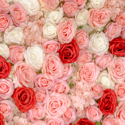 Transition Rose Flower Wall - Red/Pink/White 1.2x2.4m