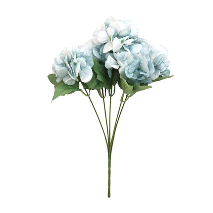 30cm Artificial Hydrangea Posy Bouquet - BLUE