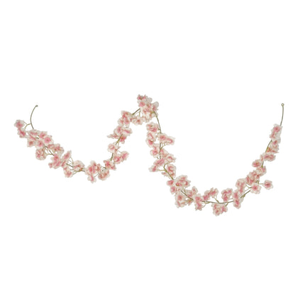 Artificial Garland - Cherry Blossom - White/Pin