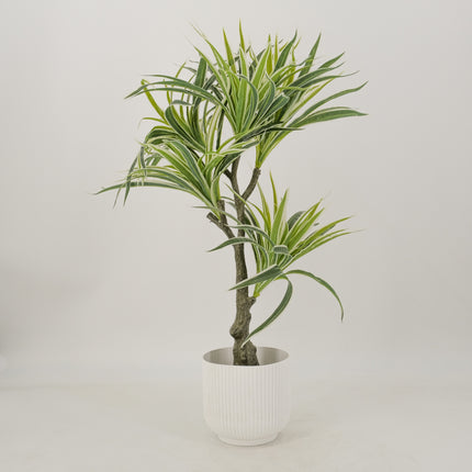 Artificial Spider plant in white pot