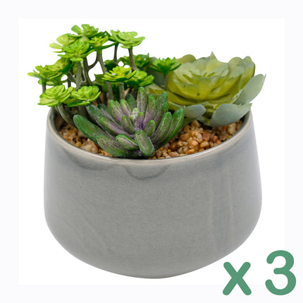 Artificial Succulent in grey pot