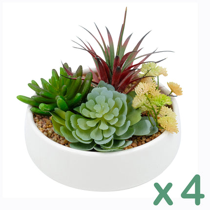 Artificial Succulents in white pot