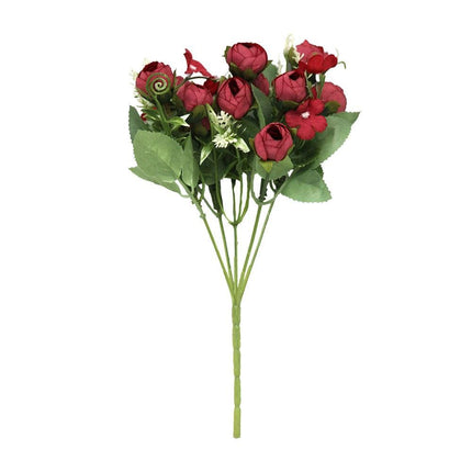30cm Artificial Miniature Rose Stem -RED