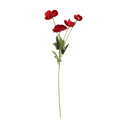 55cm Artificial Poppy Stem RED
