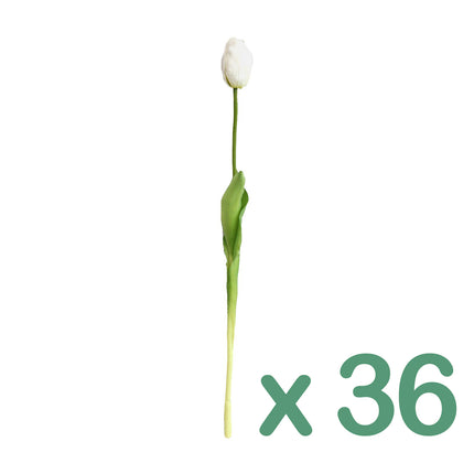 Artificial flower white tulip stem