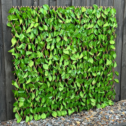 Expanding Trellis - Artificial Ivy leaves Cloth Burnt Outdoor 2 x 1m
