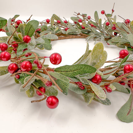 Artificial Christmas Wreath with Red Pearls - 40cm