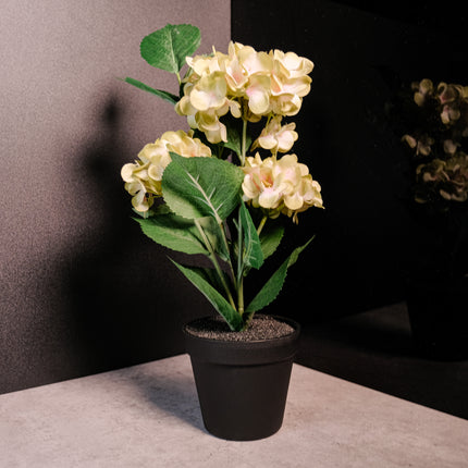 Artificial Hydrangea Plant - Green 43cm