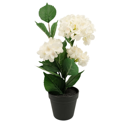 Artificial Hydrangea Plant - White 43cm