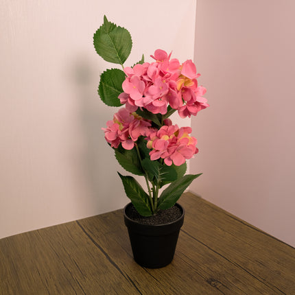 Artificial Hydrangea Plant - Pink 43cm