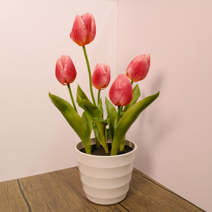 Artificial Potted Tulip - Pink 48cm