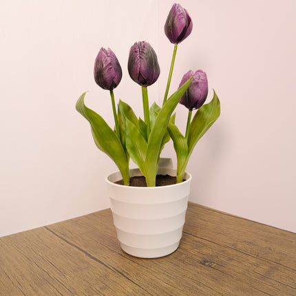 Artificial Potted Tulip - Purple 48cm