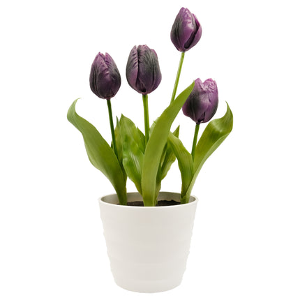 Artificial Potted Tulip - Purple 48cm