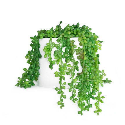 Artificial String Of Pearls Plant In White Pot